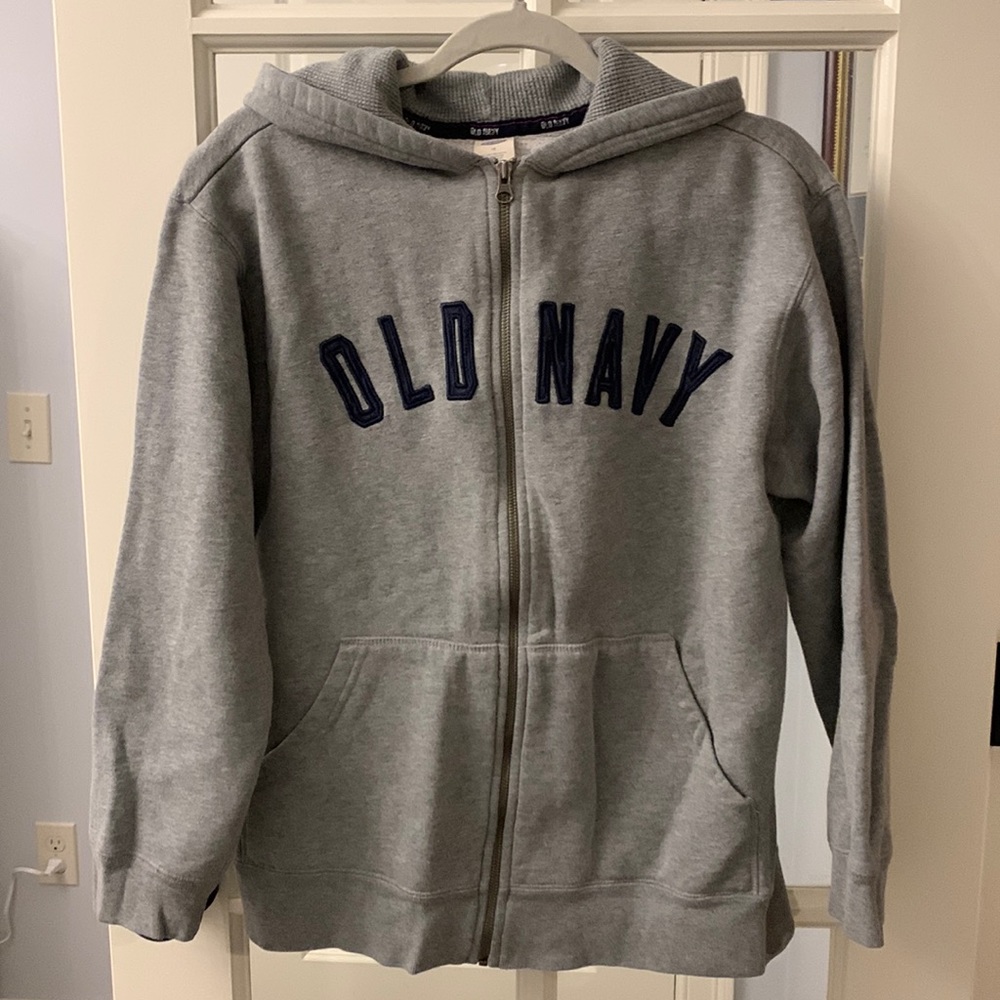 OLD NAVY Big Kids Size 16 Hoodie Zipup Sweatshirt Gray